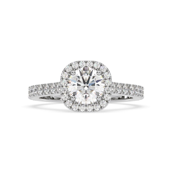 Elizabeth Lab Diamond Halo Engagement Ring 18K White Gold 1.70ct F/VS1 - Image 3