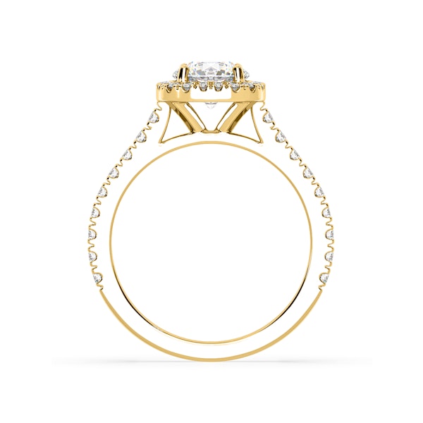 Elizabeth Lab Diamond Halo Engagement Ring in 18K Gold 1.70ct F/VS1 - Image 4