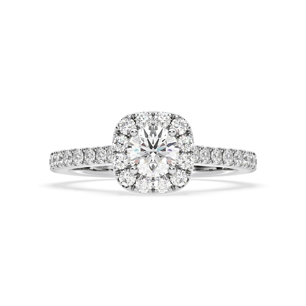 Elizabeth Lab Diamond Halo Engagement Ring 18K White Gold 1.00ct F/VS1 - Image 3