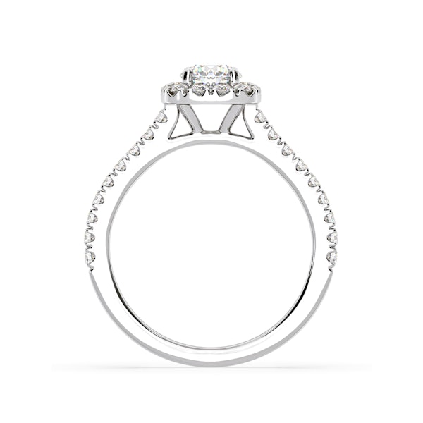 Elizabeth Lab Diamond Halo Engagement Ring 18K White Gold 1.00ct F/VS1 - Image 4