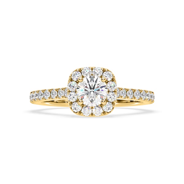 Elizabeth Lab Diamond Halo Engagement Ring in 18K Gold 1.00ct F/VS1 - Image 3