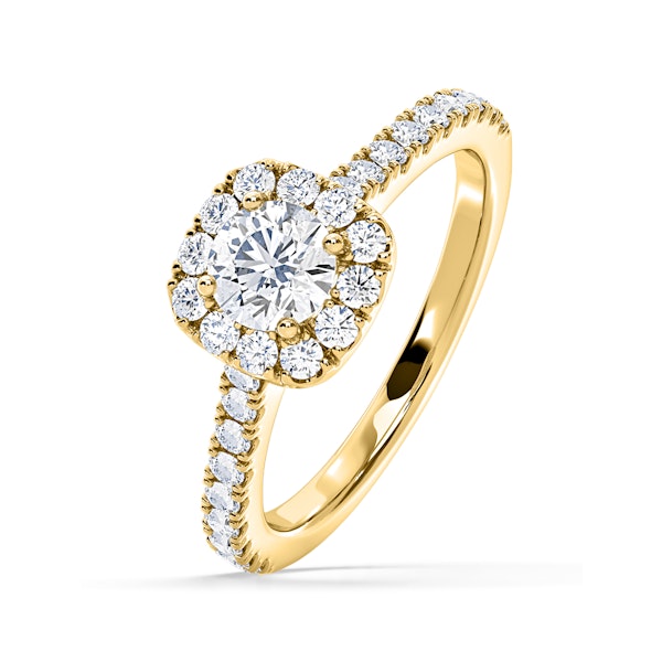Elizabeth Lab Diamond Halo Engagement Ring in 18K Gold 1.00ct F/VS1 - Image 1