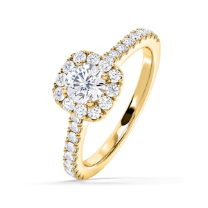 Elizabeth Lab Diamond Halo Engagement Ring in 18K Gold 1.00ct G/SI1