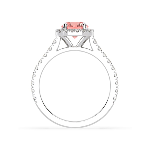 Elizabeth Pink Lab Diamond 1.70ct Halo Ring in Platinum - Elara Collection - Image 5