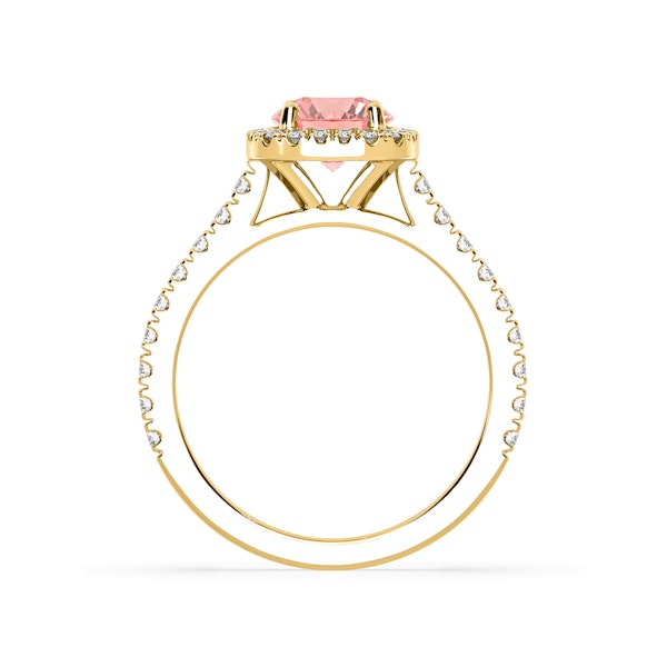 Elizabeth Pink Lab Diamond 1.70ct Halo Ring in 18K Yellow Gold - Elara Collection - Image 5