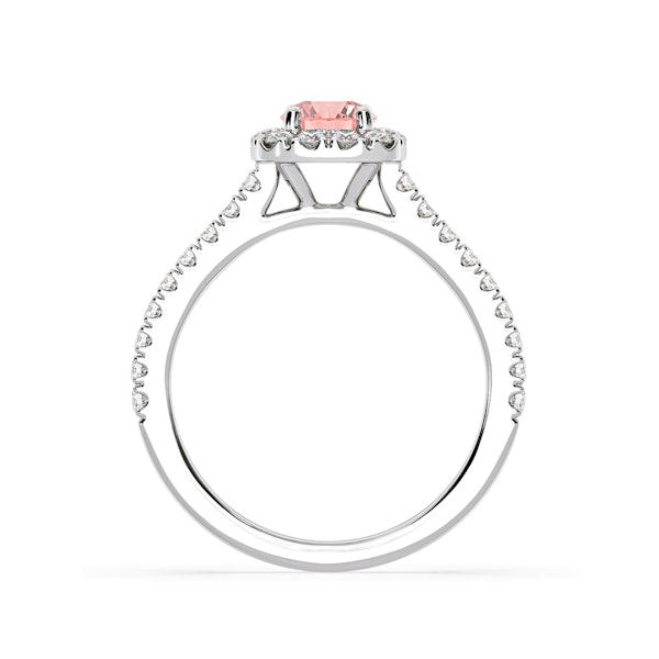 Elizabeth Pink Lab Diamond 1.00ct Halo Ring in Platinum - Elara Collection - Image 5