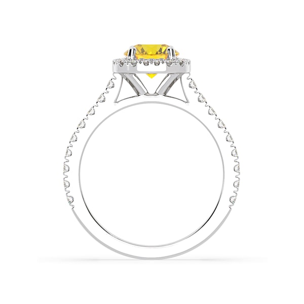 Elizabeth Yellow Lab Diamond 1.70ct Halo Ring in Platinum - Elara Collection - Image 5