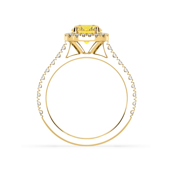 Elizabeth Yellow Lab Diamond 1.70ct Halo Ring in 18K Yellow Gold - Elara Collection - Image 5