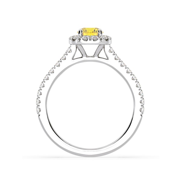 Elizabeth Yellow Lab Diamond 1.00ct Halo Ring in Platinum - Elara Collection - Image 5
