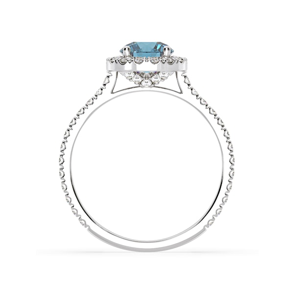 Reina Blue Lab Diamond 1.80ct Halo Ring in 18K White Gold - Elara Collection - Image 5