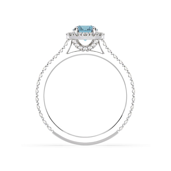 Reina Blue Lab Diamond 1.10ct Halo Ring in 18K White Gold - Elara Collection - Image 5