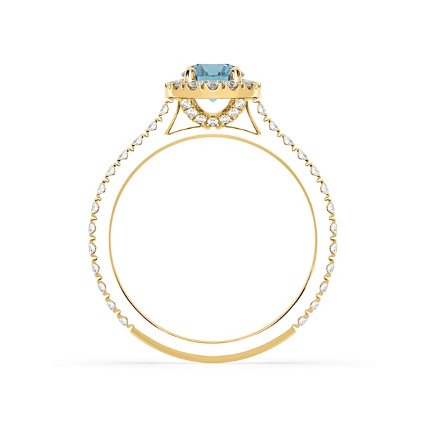 Reina Blue Lab Diamond 1.10ct Halo Ring in 18K Yellow Gold - Elara Collection - Image 5