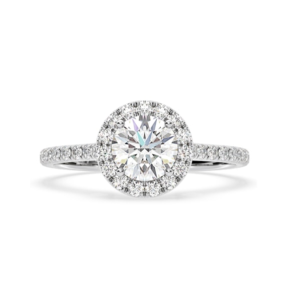 Reina GIA Diamond Halo Engagement Ring in 18K White Gold 1.80ct G/SI2 - Image 3