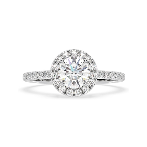 2.80ct Reina Lab Diamond Halo Engagement Ring in 18K White Gold F/VS1 - Image 3