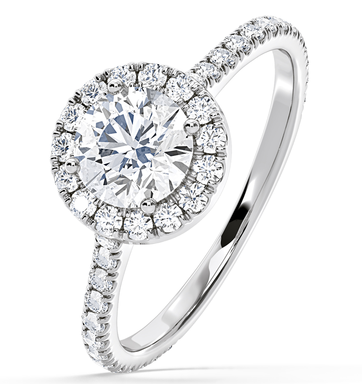2.80ct Reina Lab Diamond Halo Engagement Ring in Platinum F VS1