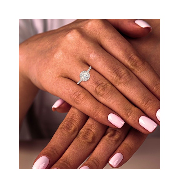 Reina GIA Diamond Halo Engagement Ring in 18K White Gold 1.80ct G/SI2 - Image 5