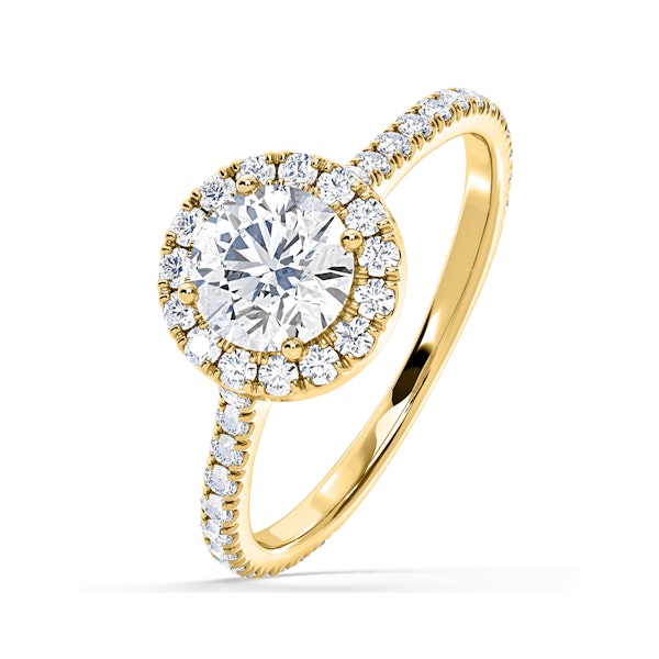 Reina GIA Diamond Halo Engagement Ring in 18K Gold 1.80ct G/VS2 - Image 1