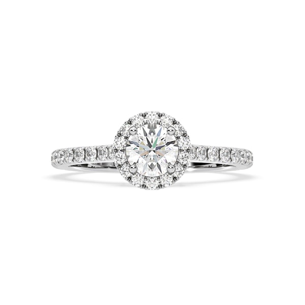 Reina Diamond Halo Engagement Ring in Platinum 1.10ct G/SI1 - Image 3