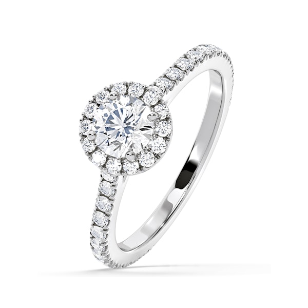 Reina Diamond Halo Engagement Ring in Platinum 1.10ct G/SI2 - Image 1