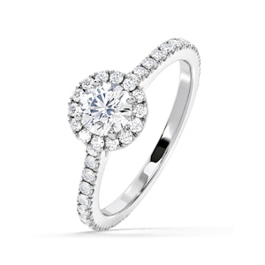 Reina Lab Diamond Halo Engagement Ring in 18K White Gold 1.10ct F/VS1