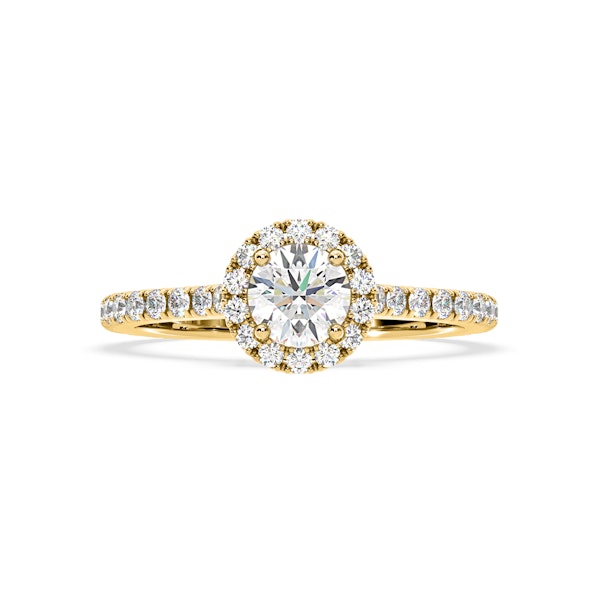 Reina Diamond Halo Engagement Ring in 18K Gold 1.10ct G/SI2 - Image 3