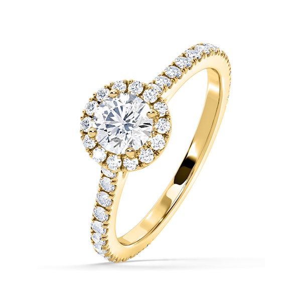 Reina GIA Diamond Halo Engagement Ring in 18K Gold 1.40ct G/VS2 - Image 1