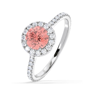 Reina Pink Lab Diamond 1.80ct Halo Ring in Platinum - Elara Collection