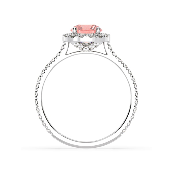 Reina Pink Lab Diamond 1.80ct Halo Ring in Platinum - Elara Collection - Image 5