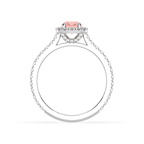 Reina Pink Lab Diamond 1.10ct Halo Ring in 18K White Gold - Elara Collection - Image 5