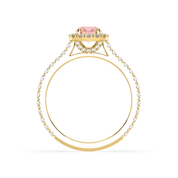 Reina Pink Lab Diamond 1.10ct Halo Ring in 18K Yellow Gold - Elara Collection - Image 5