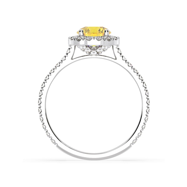 Reina Yellow Lab Diamond 1.80ct Halo Ring in 18K White Gold - Elara Collection - Image 5