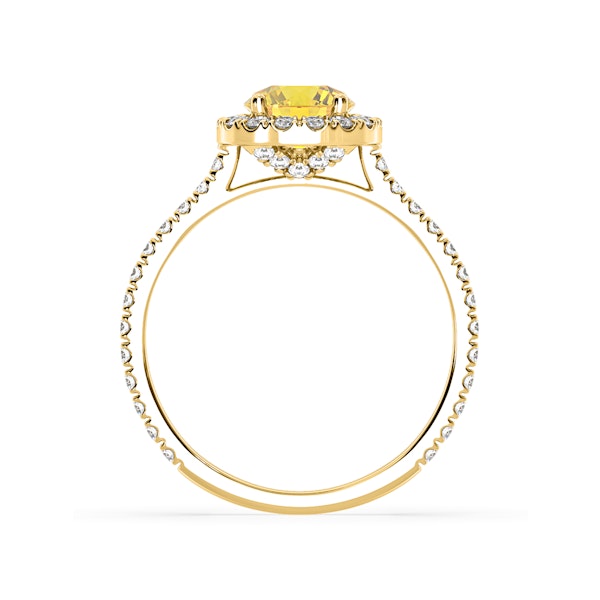 Reina Yellow Lab Diamond 1.80ct Halo Ring in 18K Yellow Gold - Elara Collection - Image 5