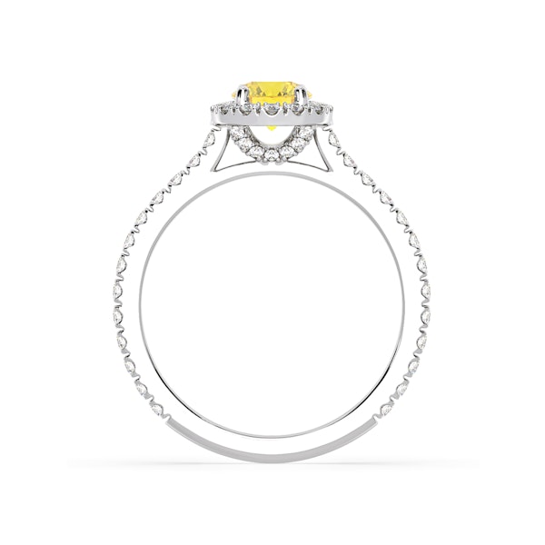 Reina Yellow Lab Diamond 1.10ct Halo Ring in 18K White Gold - Elara Collection - Image 5