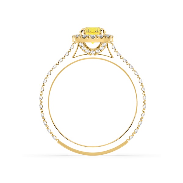 Reina Yellow Lab Diamond 1.10ct Halo Ring in 18K Yellow Gold - Elara Collection - Image 5