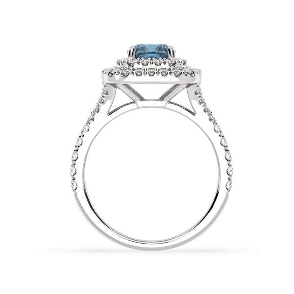 Anastasia Blue Lab Diamond 1.65ct Halo Ring in 18K White Gold - Elara Collection - Image 5