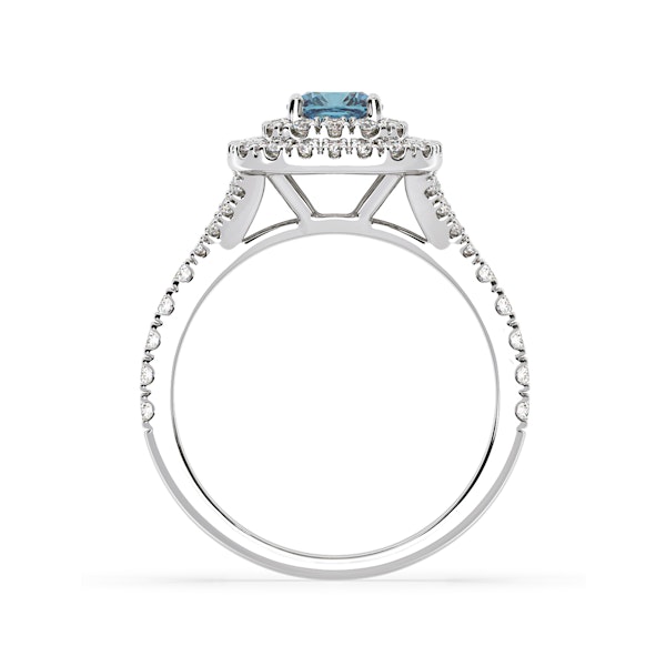 Anastasia Blue Lab Diamond 1.30ct Halo Ring in 18K White Gold - Elara Collection - Image 5