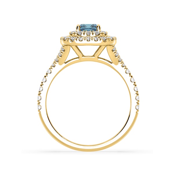 Anastasia Blue Lab Diamond 1.30ct Halo Ring in 18K Yellow Gold - Elara Collection - Image 5