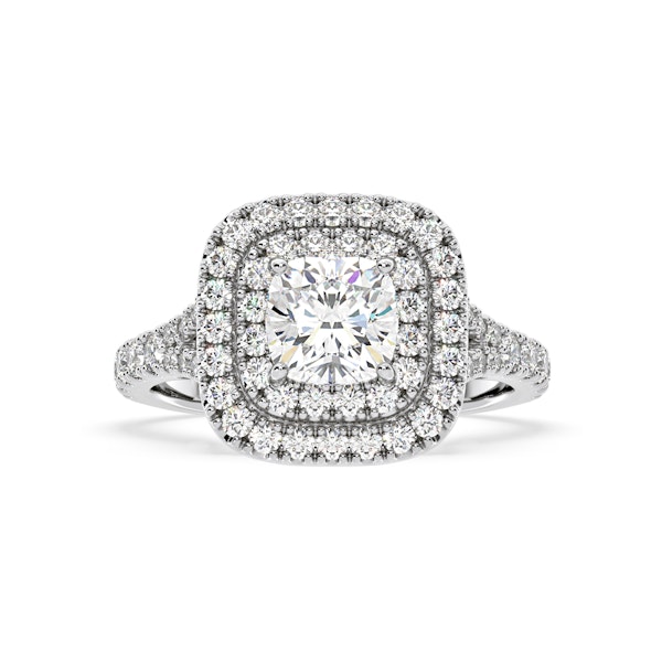 Anastasia Lab Diamond Halo Engagement Ring in Platinum 2.70ct F/VS1 - Image 3