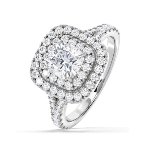 Anastasia GIA Diamond Halo Engagement Ring in Platinum 1.85ct G/SI2