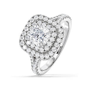Anastasia Lab Diamond Halo Engagement Ring 18K White Gold 1.85ct F/VS1