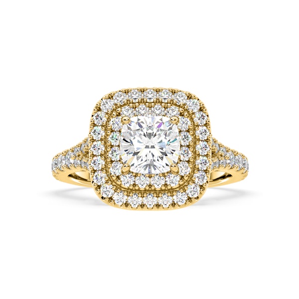 Anastasia Lab Diamond Halo Engagement Ring in 18K Gold 2.70ct F/VS1 - Image 3