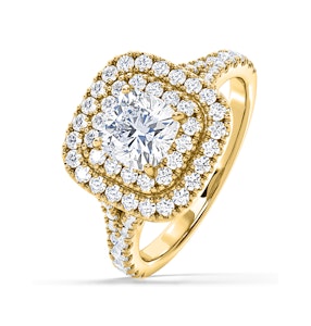 Anastasia GIA Diamond Halo Engagement Ring in 18K Gold 1.70ct G/VS1