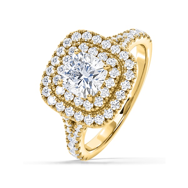 Anastasia Lab Diamond Halo Engagement Ring in 18K Gold 2.70ct F/VS1 - Image 1