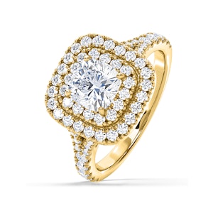 Anastasia GIA Diamond Halo Engagement Ring in 18K Gold 1.70ct G/VS2