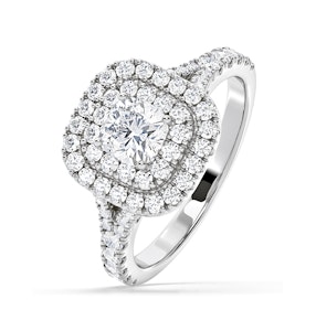Anastasia Lab Diamond Halo Engagement Ring 18K White Gold 1.30ct F/VS1