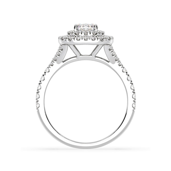 Anastasia Diamond Halo Engagement Ring 18K White Gold 1.30ct G/VS1 - Image 4