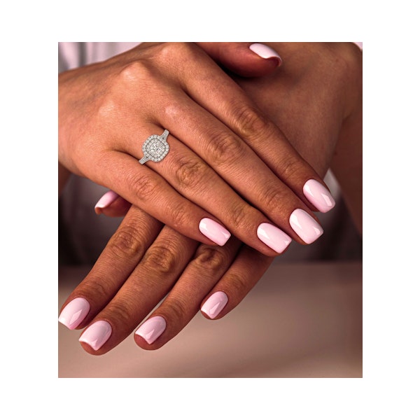 Anastasia Diamond Halo Engagement Ring 18K White Gold 1.30ct G/VS2 - Image 5