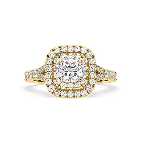 Anastasia Diamond Halo Engagement Ring in 18K Gold 1.30ct G/VS1 - Image 3