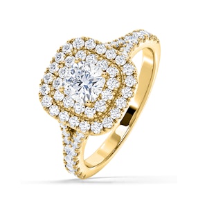 Anastasia GIA Diamond Halo Engagement Ring in 18K Gold 1.45ct G/SI1