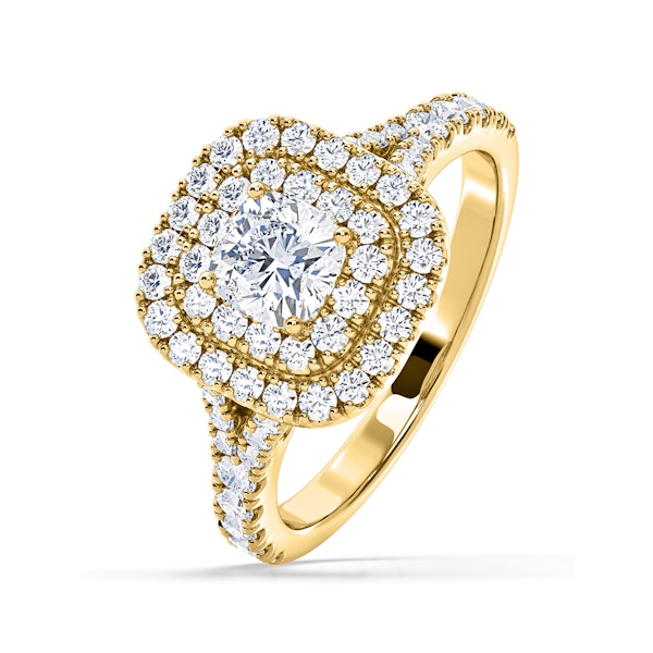 Anastasia Lab Diamond Halo Engagement Ring in 18K Gold 1.30ct F/VS1 - Image 1